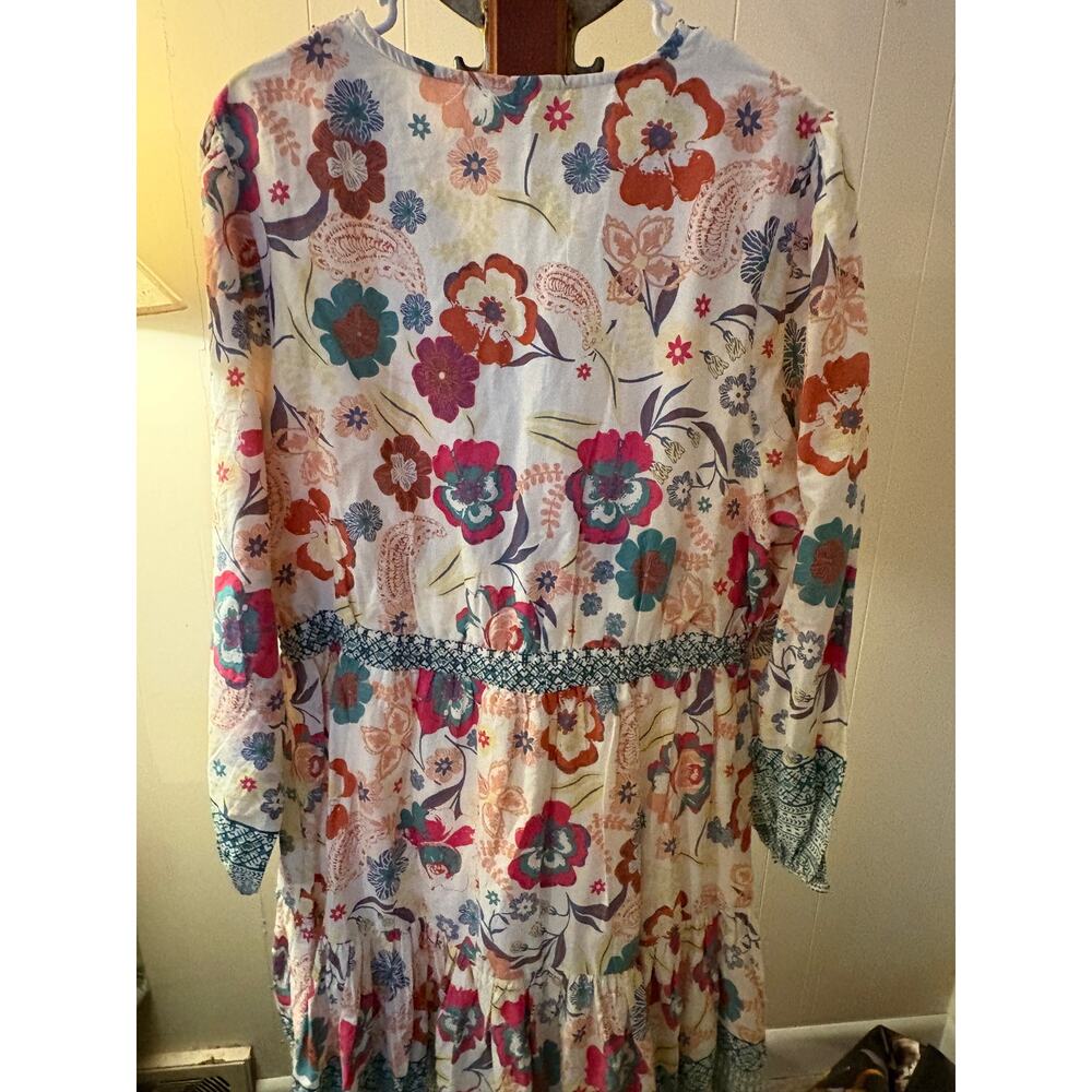 Floral Beaded Peasant Dress by Kaktus XXL NWT - Picture 5 of 8